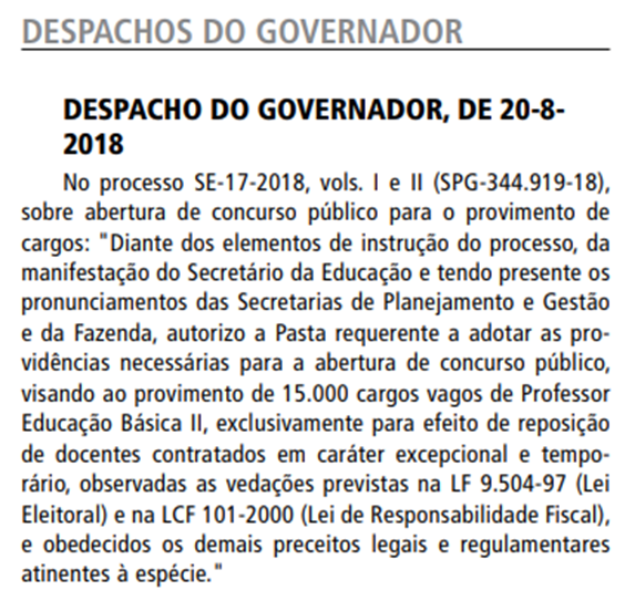 Prefeitura anuncia autorização para abertura de dois novos concursos  públicos para professores - Jornal SP Norte