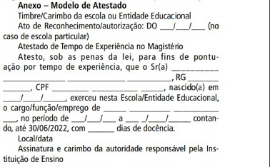 Classificação prévia para eventual contratação temporária de professores de  Educação Infantil e Ensino Fundamental I e Ensino Fundamental II e Médio