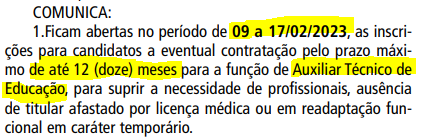 SME - SP: Inscrições abertas para contratação de Auxiliar Técnico