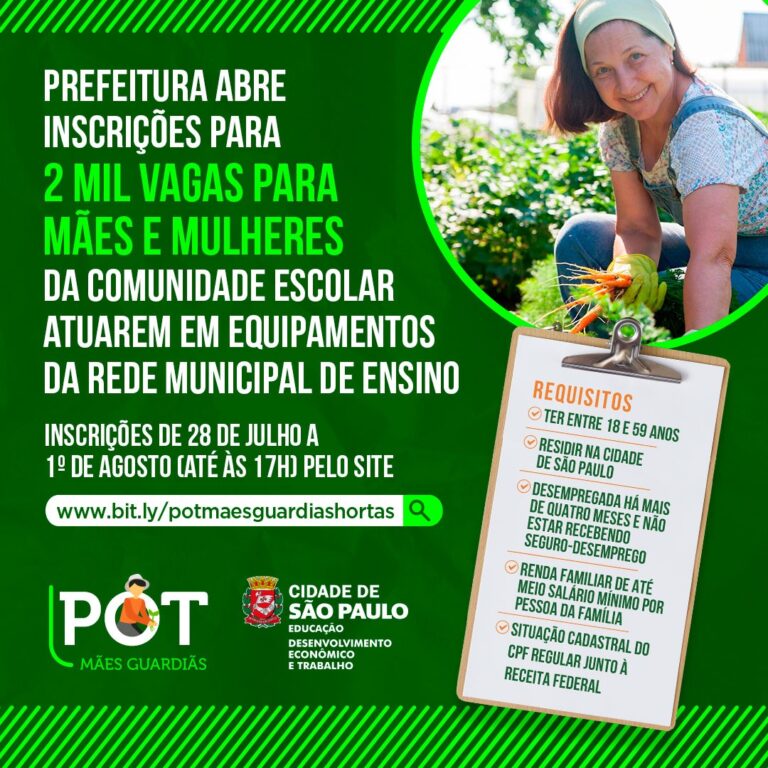 Programa M Es POT Da Pref De S O Paulo Abertas Inscri Es Para   POT 768x768 